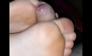 homemade leafless footjob connected with appertain to heavy spunk fountain